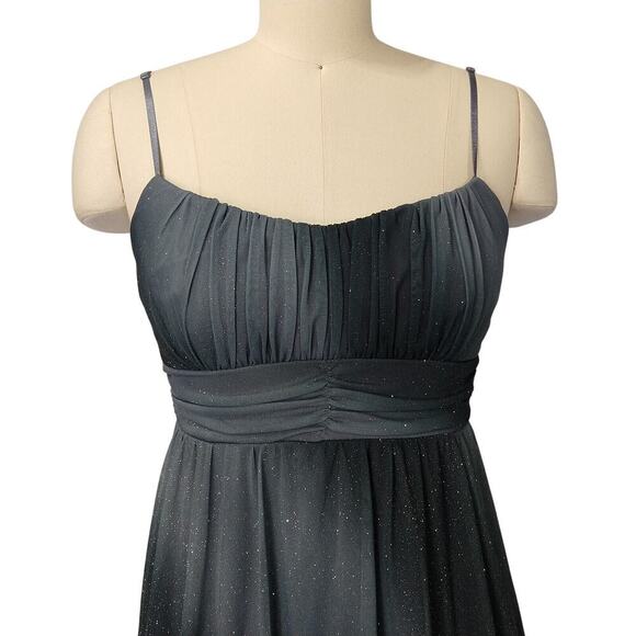 Ruby Rox Vintage Y2K Fit & Flare Dress Size M Gray Silver Metallic Whimsygoth - Picture 2 of 8